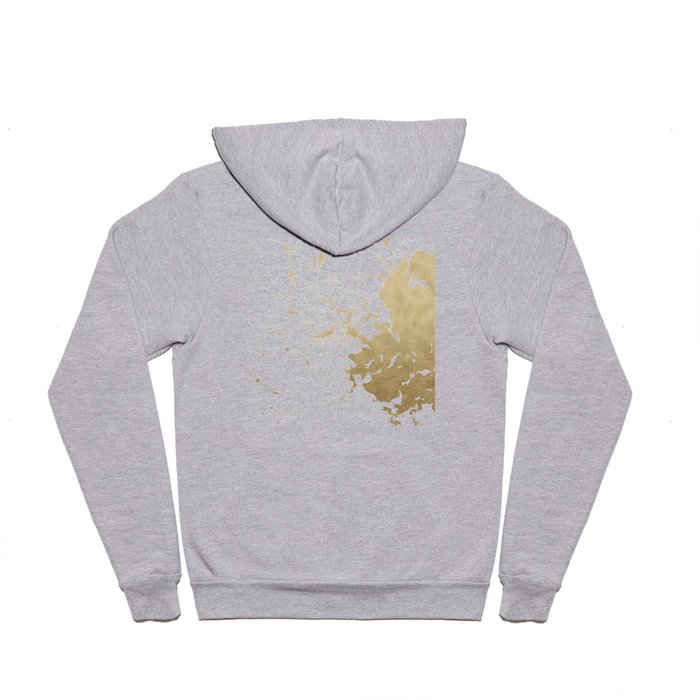 Boston White and Gold Map Hoody
