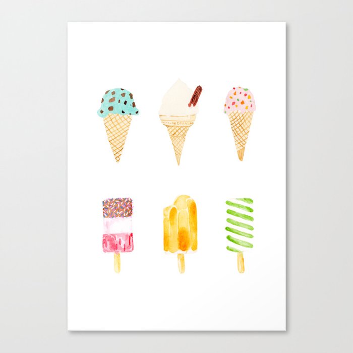 ice cream selection Canvas Print