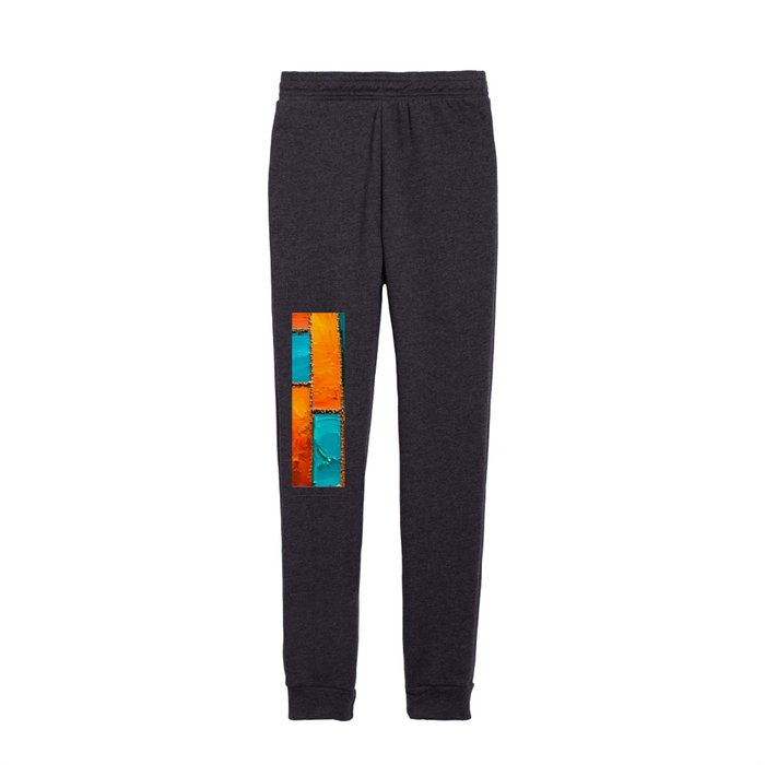 Color Strips - orange red turquoise teal Kids Joggers