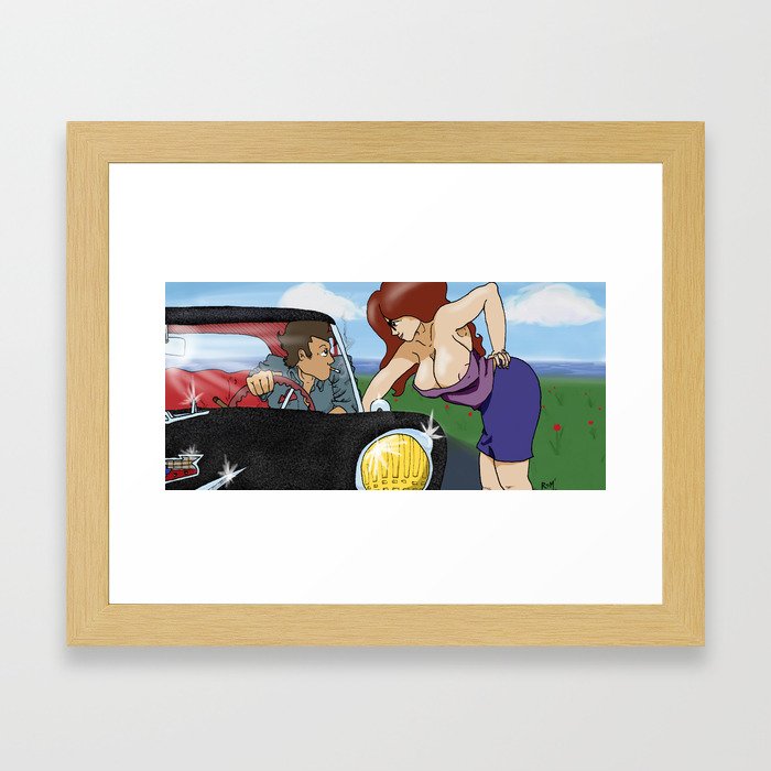 Car 'N' Pin-Up Framed Art Print