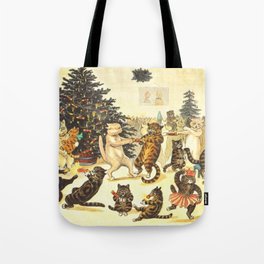 'Christmas Party Cats' by Louis Wain Vintage Cat Art Tote Bag