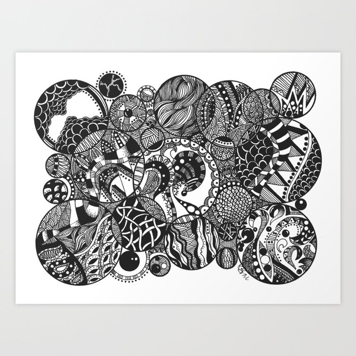 Circle Doodle Art Print