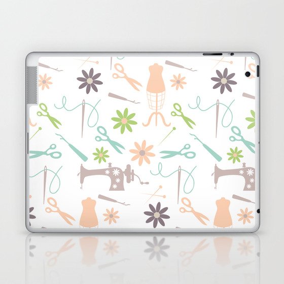Sewing seamless pattern Laptop & iPad Skin