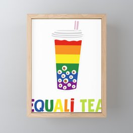 Equali-Tea Boba Bubble Tea LGBT Rainbow Pride Framed Mini Art Print