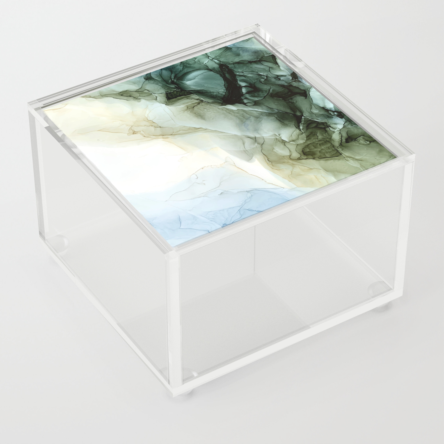 Land And Sky Abstract Landscape Painting Acrylic Box By