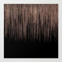 Copper lines on black Canvas Print