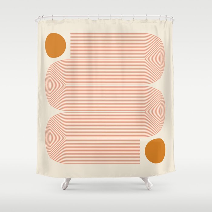 Abstraction_SUN_LINE_ART_Minimalism_002 Shower Curtain