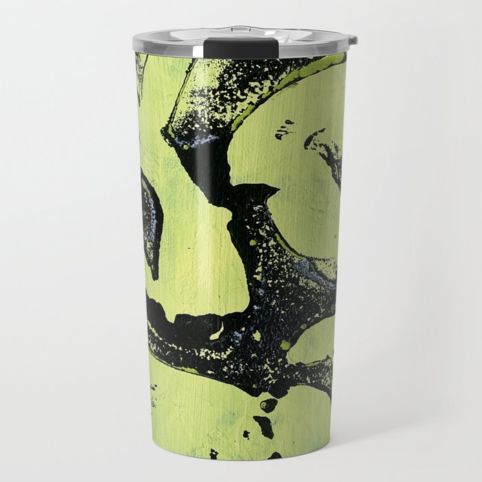 Yellow Green Abstract pattern Travel Mug