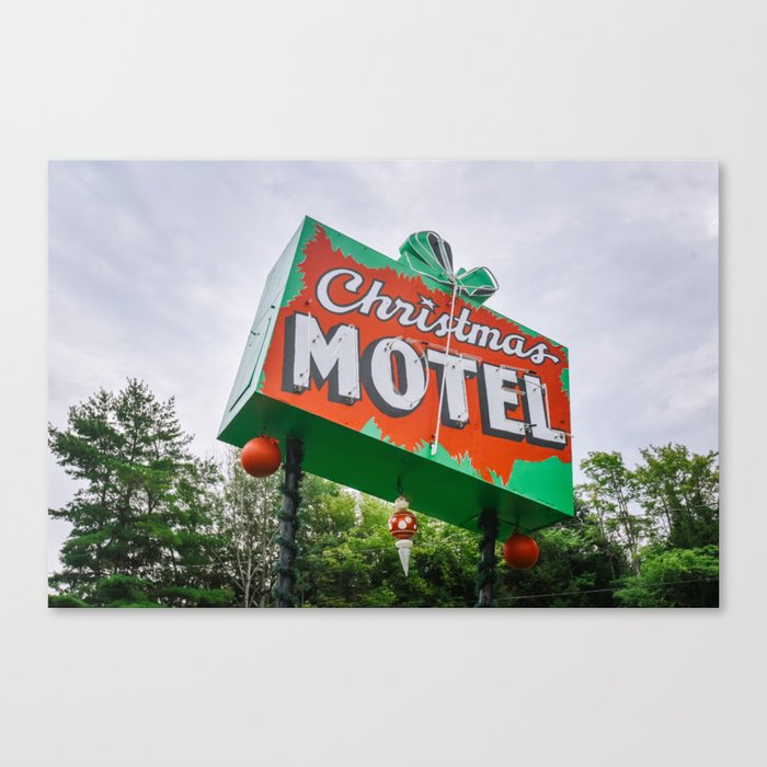 Christmas Motel Vintage Neon Sign  Canvas Print