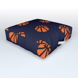 Blue Basketball Lover Sports Fan Print Pattern Outdoor Floor Cushion