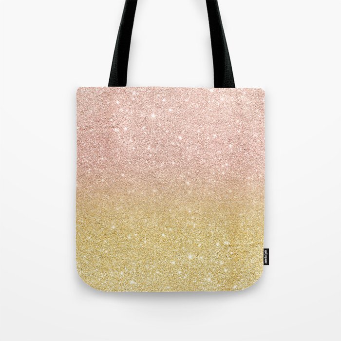 gold glitter tote bag