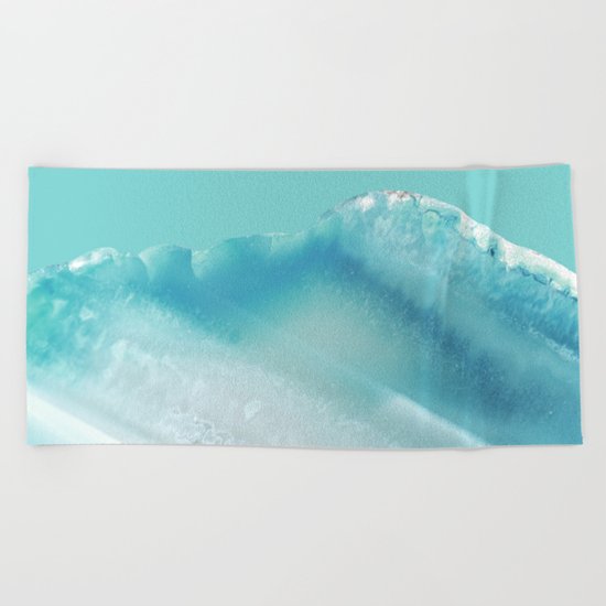 Geode Crystal Turquoise Blue Beach Towel