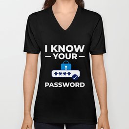 Password Hacker Phishing Computer Hacking V Neck T Shirt