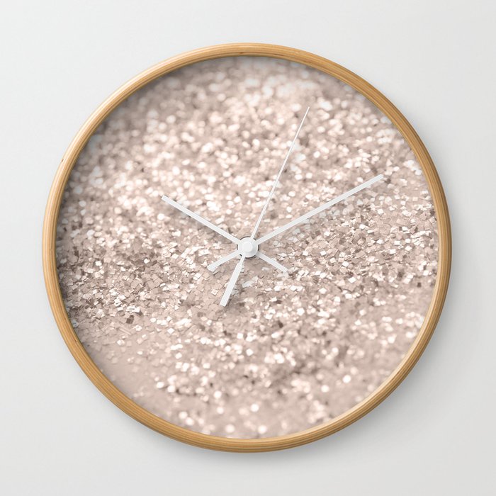 Blush Glitter Dream #4 #shiny #decor #art #society6 Wall Clock