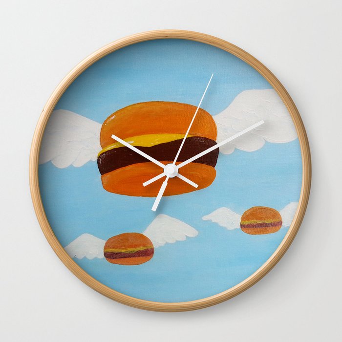 Bob's Flying Burgers Wall Clock