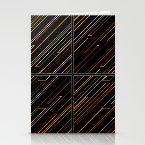 Art Deco Golden Lines Stationery Cards