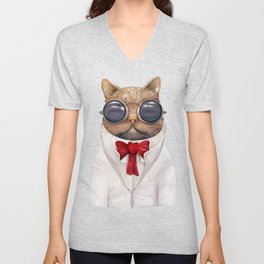 Astro Cat V Neck T Shirt