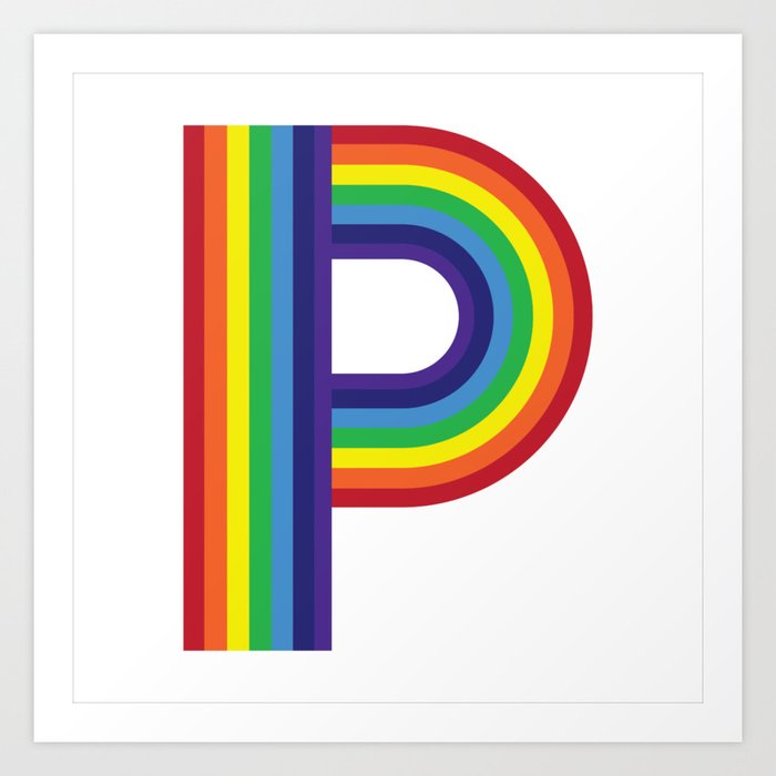 Rainbow Monogram - Letter P Art Print by ZEPP | Society6