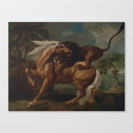 George Stubbs - A Lion Attacking a Horse Canvas Print