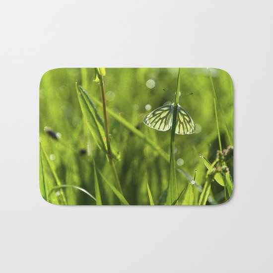 Butterfly in fresh morningmeadow Bath Mat