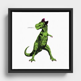 T-Rex, Pink Bow Framed Canvas