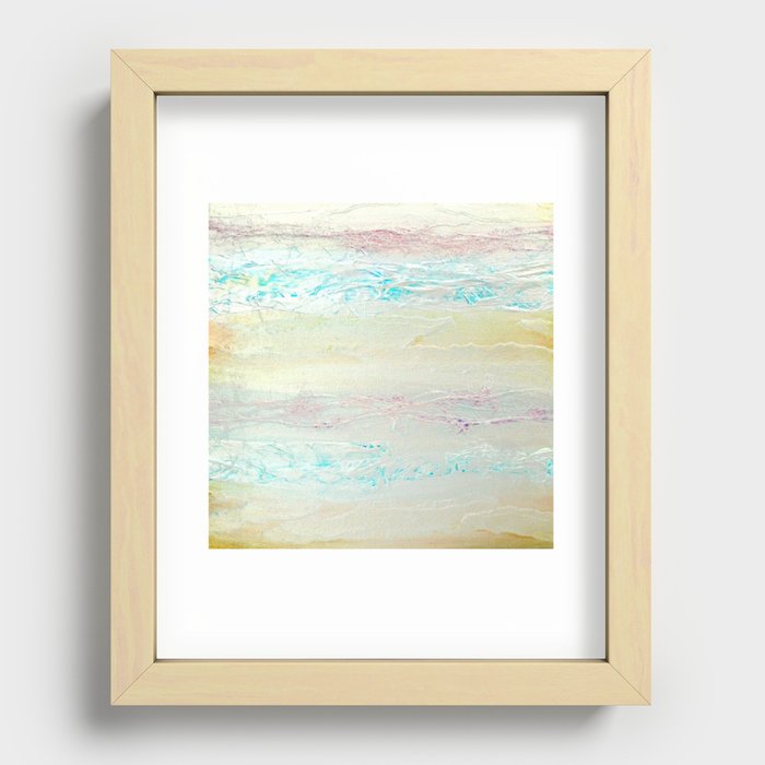 Chaudry Gold Blue Pink Textures Recessed Framed Print