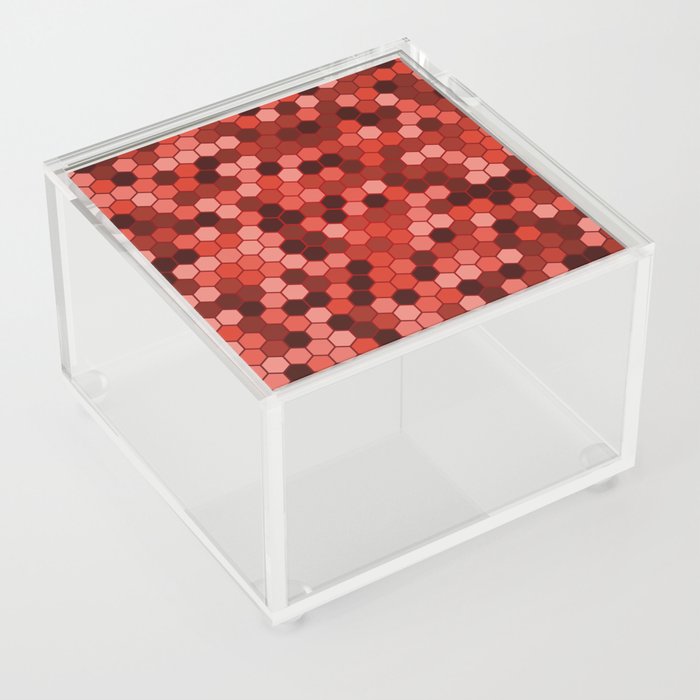 Orange Color Hexagon Honeycomb Design Acrylic Box
