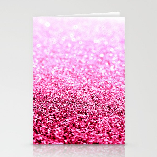 Pink Glitter Sparkle Stationery Cards