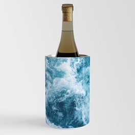 Turquoise Waves Ocean Blue Wine Chiller