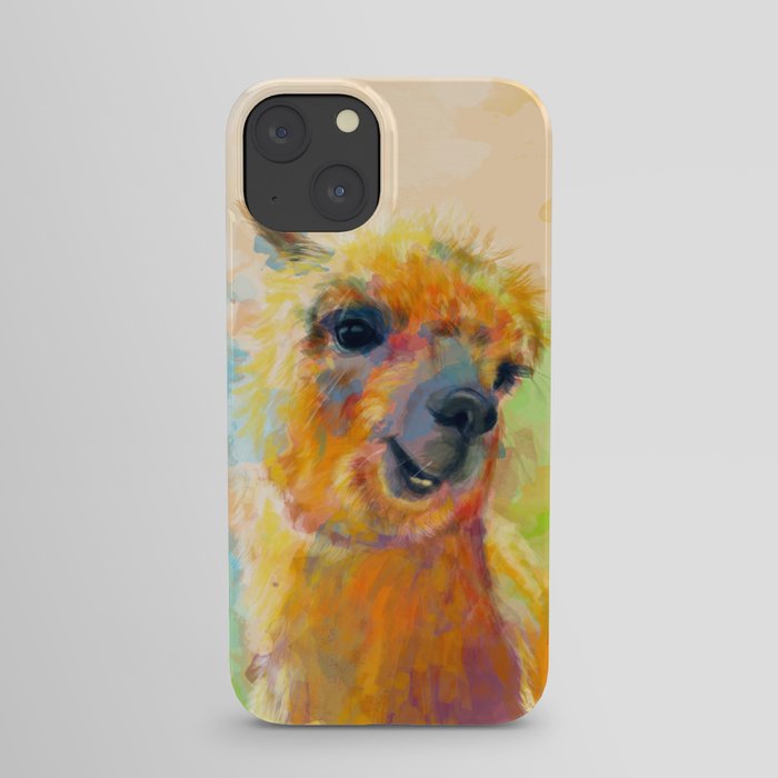 Colorful Happiness - Alpaca digital painting iPhone Case