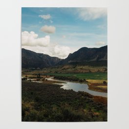 River Winds Through Colorado Valley Poster