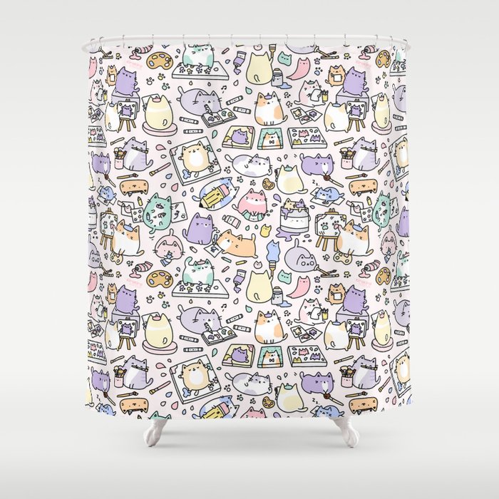 Artsy Cats Shower Curtain By, Artsy Shower Curtains