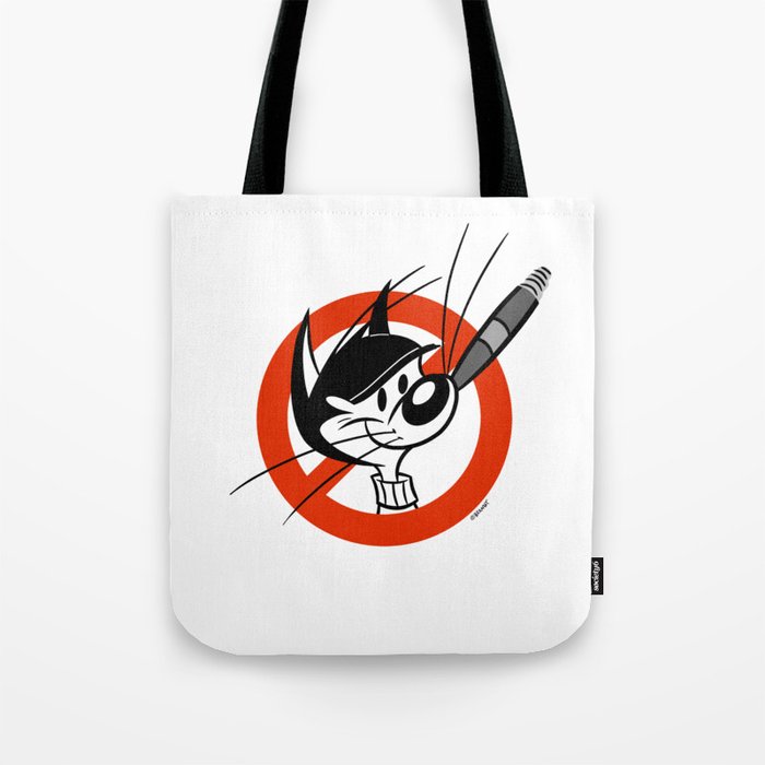 No Smoking Cat Sign Retro 30s Cartoon Rubber Hose Style Tote Bag
