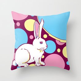 Psychedelic Rabbit Throw Pillow