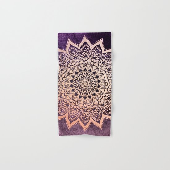 GOLD NIGHTS MANDALA IN PURPLE Hand & Bath Towel