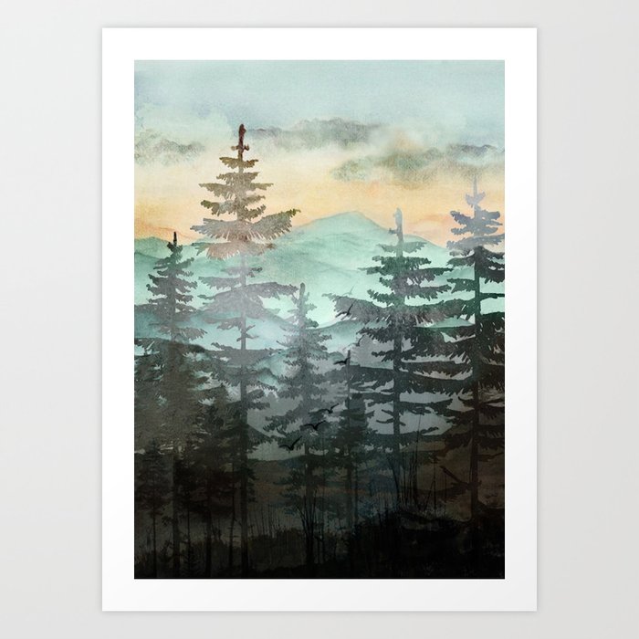 Pine Trees Art Print