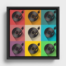 Vinyl Record turntable Framed Canvas