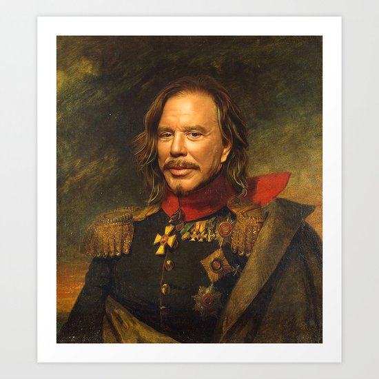 Mickey Rourke - replaceface Art Print