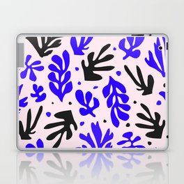 matise pattern with leaves in blu Laptop Skin