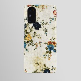 Cream Blue Yellow Floral Android Case