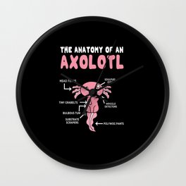 Anatomy Of Axolotls Cute Fish Kawaii Axolotl Wall Clock