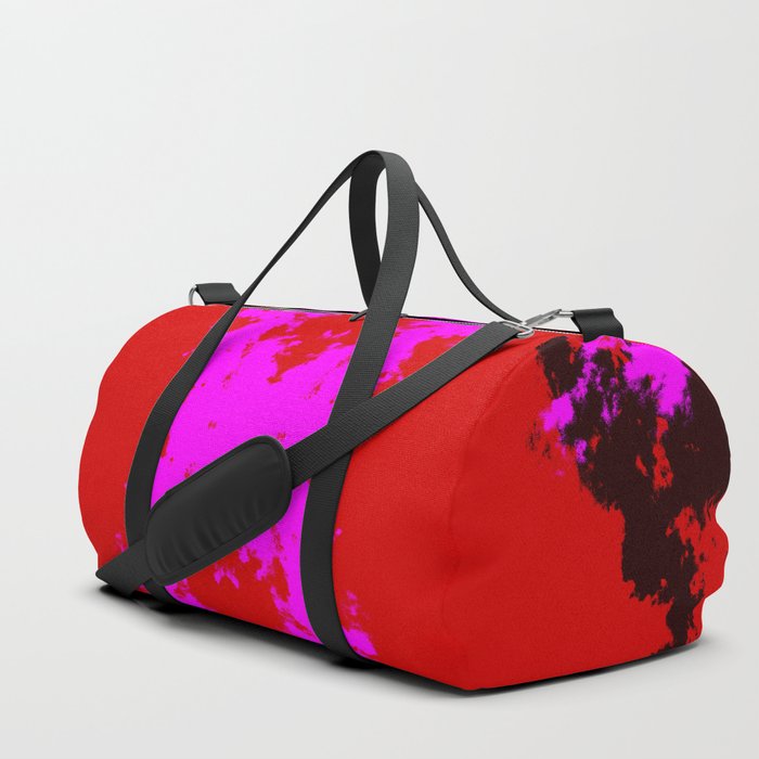 Ichisayo - Abstract Pink Red Camouflage Batik Tie-Dye Style Butterfly Duffle Bag