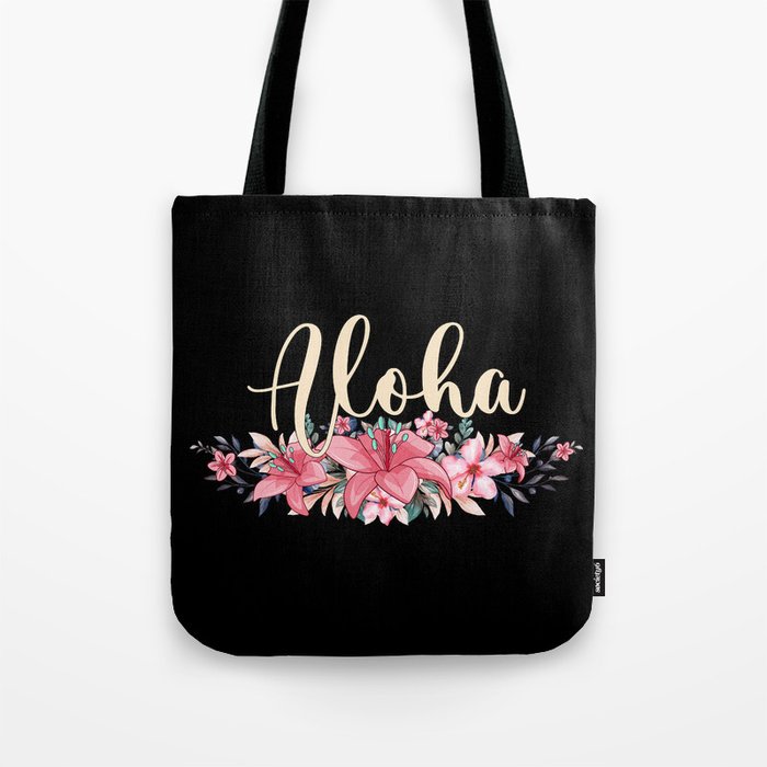 Aloha Flowers Beaches Hawaii Hawaiian Vacation Tote Bag