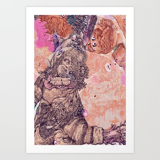 pink dark nature Art Print