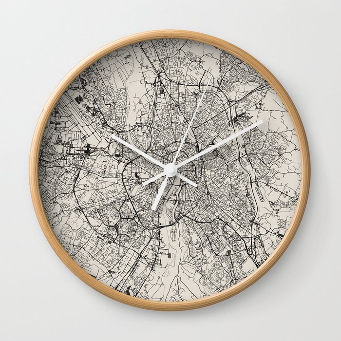 France, Toulouse Authentic Map Wall Clock