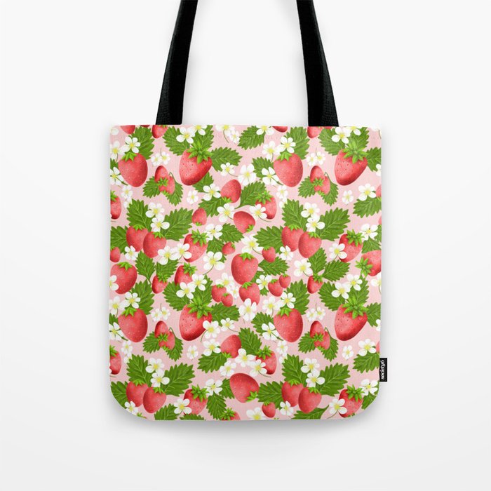 Strawberry Fields - in Pink Tote Bag