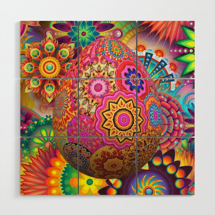 Psychedelic Cosmic Egg Wood Wall Art