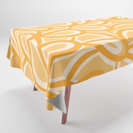 Cactus Garden Abstract Pattern in Mustard Orange Tablecloth