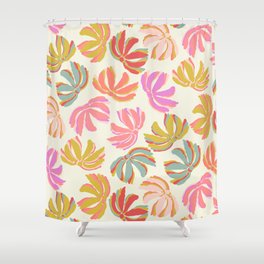Layered Colorful Flowers Shower Curtain