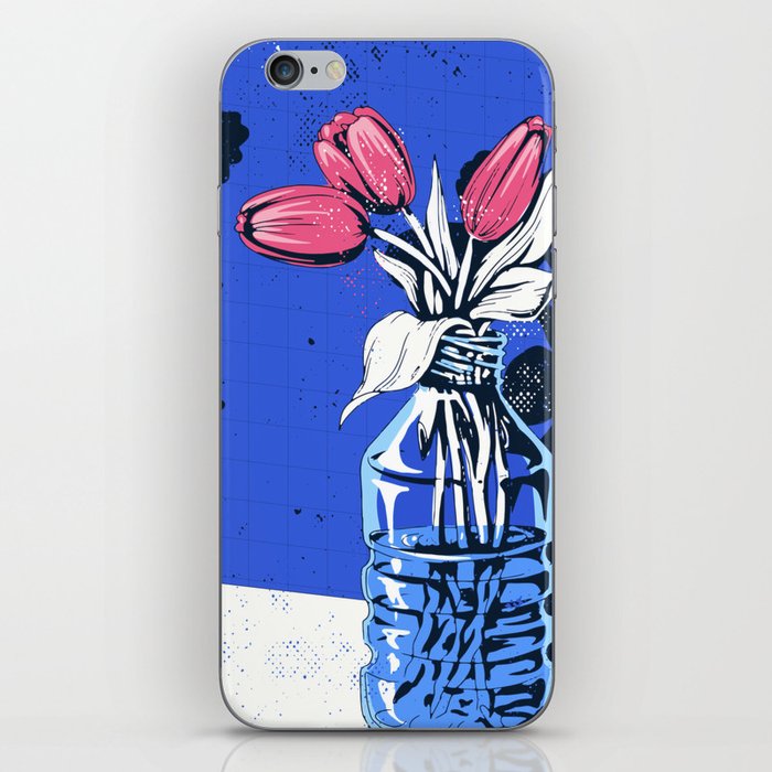 Holland Tulips Bouquet on Cobalt and Delft Blue iPhone Skin